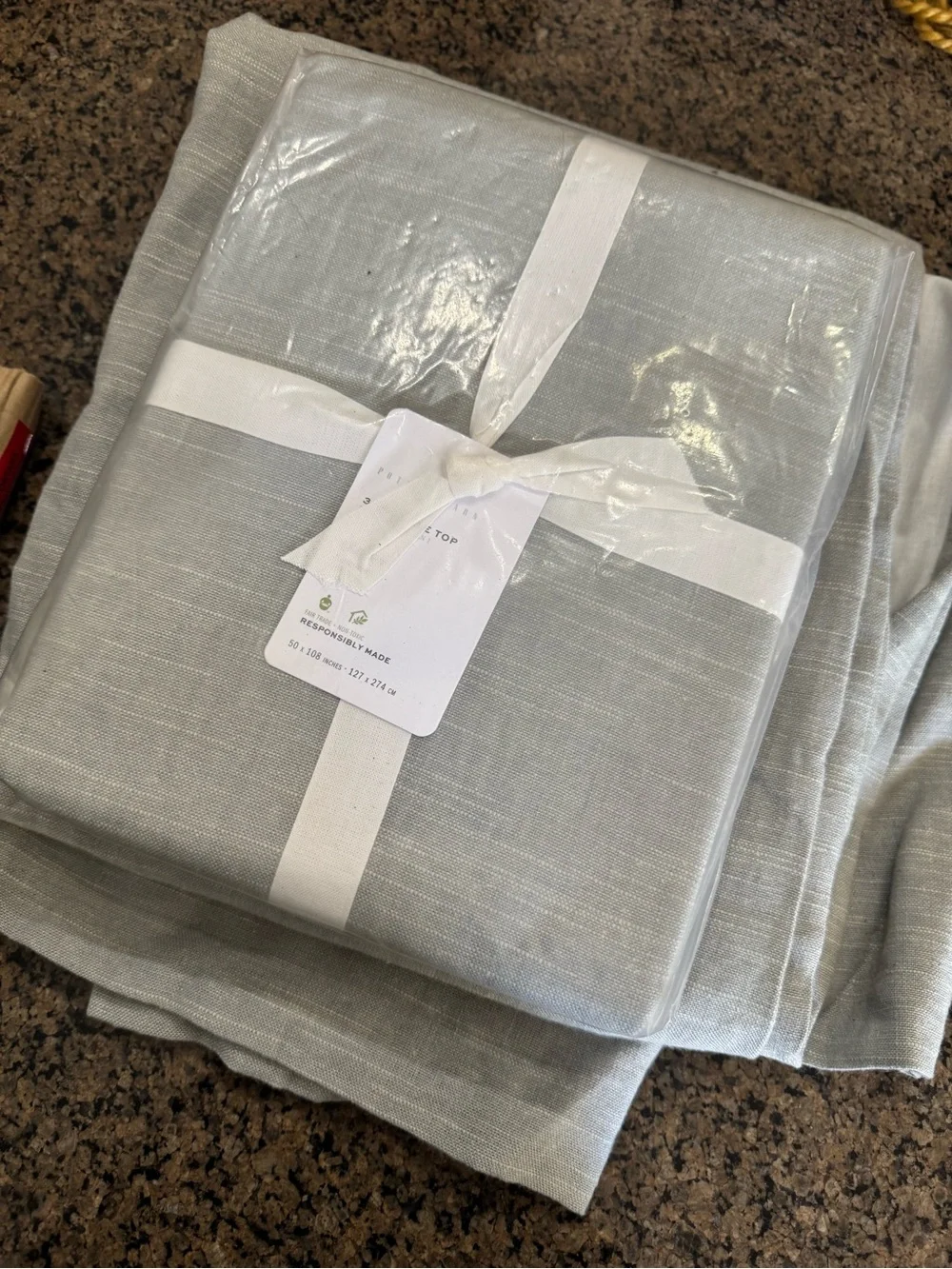 NEW Pottery Barn Mineral Blue Emery Linen Curtains